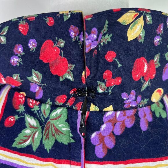 Leslie Lucks Vintage 80's Fruit Dress Size 6 Cottage Core - Picture 8 of 15